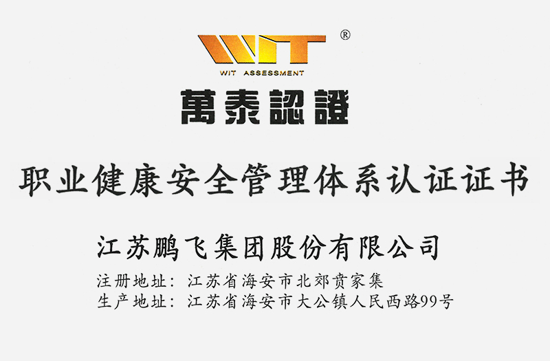 職業(yè)健康安全管理體系認(rèn)證證書